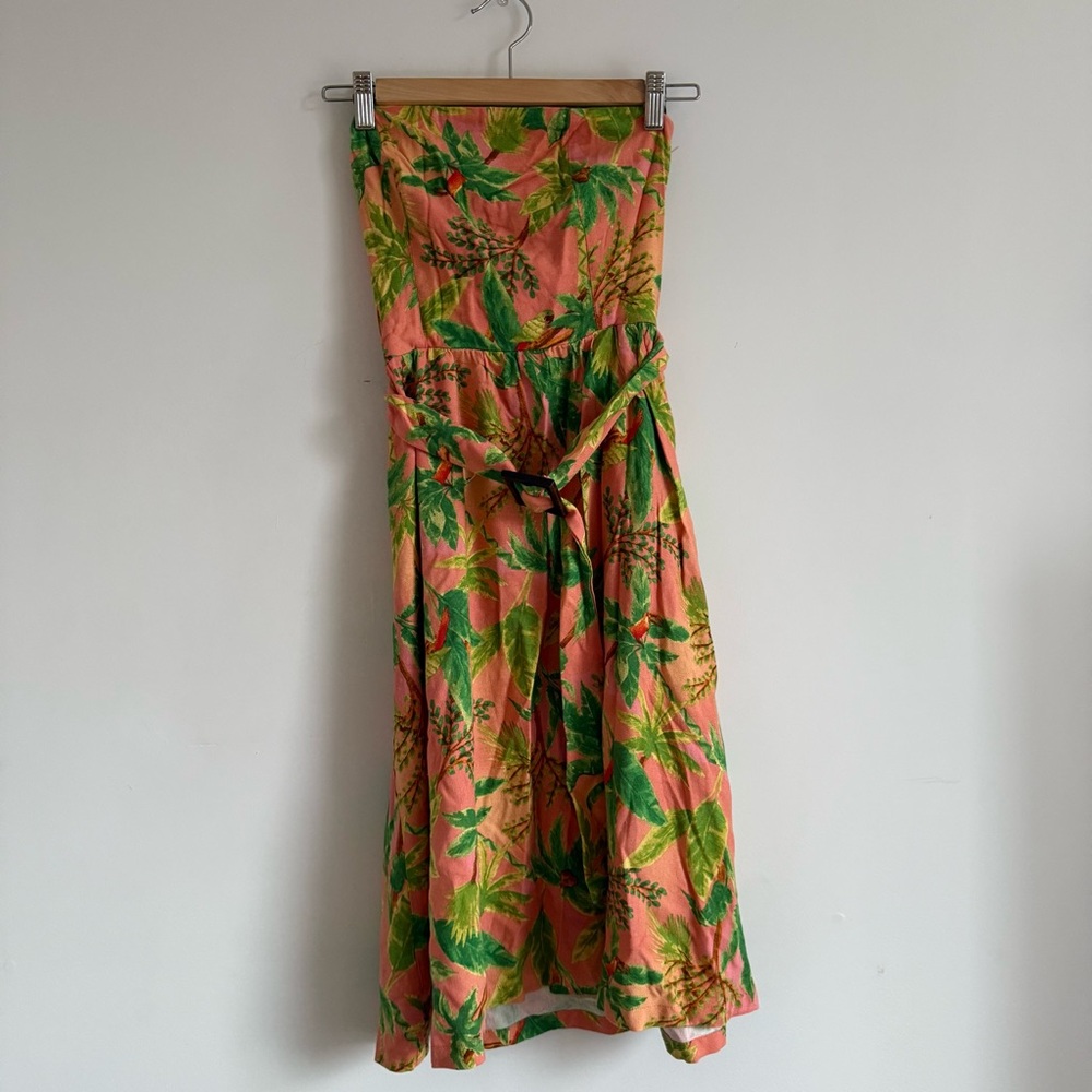 Monteau Pink and Green Strapless Sundress